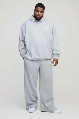 Boohoo Plus Homme Oversize Träningsoverall Med Huva Och Slitsar