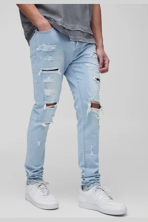 Boohoo Tall Slitna Skinny Jeans Med Stretch