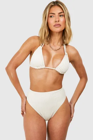 Boohoo Mönstrad Triangelbikini Med Hög Midja