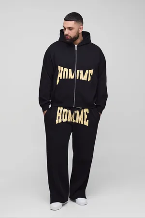 Boohoo Plus Homme Oversize Träningsoverall Med Huva Och Dragkedja
