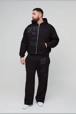 Boohoo Plus Official Oversize Träningsoverall Med Huva Och Dragkedja