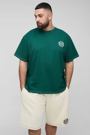 Boohoo Plus Homme Oversize T-Shirt Och Shorts Med Tryck