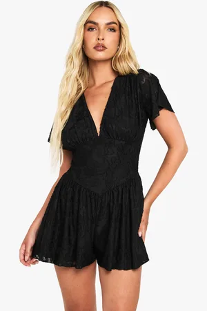 Boohoo Blommig Kortärmad Romper