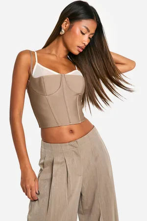Boohoo Korsett Topp I Mesh Med Kupor