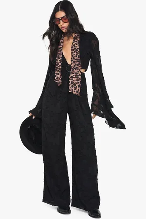 Boohoo Blommig Jumpsuit Med Vid Ärm