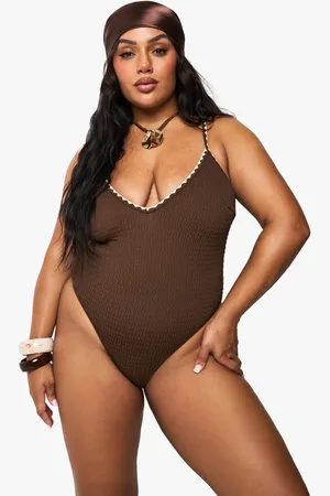Boohoo Plus Baddräkt Med Kontrastsömmar