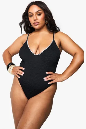 Boohoo Plus Baddräkt Med Kontrastsömmar