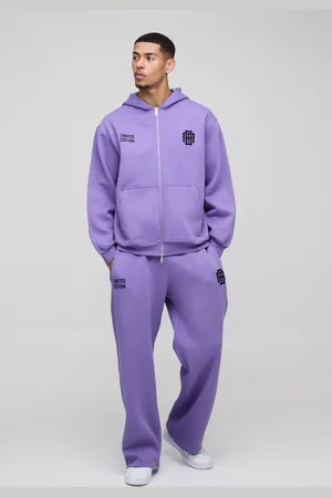 Boohoo Oversize Träningsoverall Med Huva, Brodyr Och Dragkedja