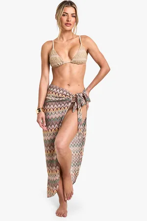 Boohoo Stickad Sarong Med Sicksackmönster