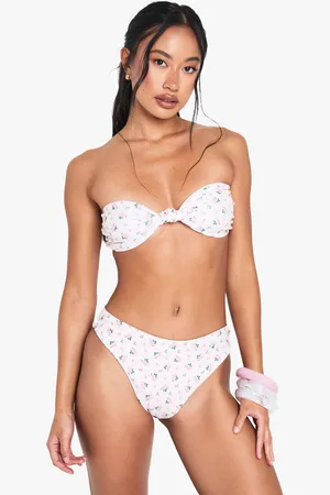 Boohoo Blommiga Bikinitrosor Med Hög Midja