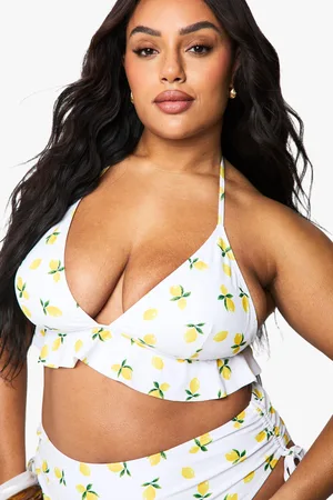 Boohoo Plus Mönstrad Bikini Med Hög Midja