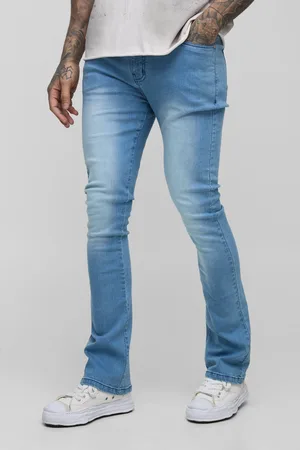 Boohoo Tall Slitna Skinny Jeans Med Utsvängda Ben