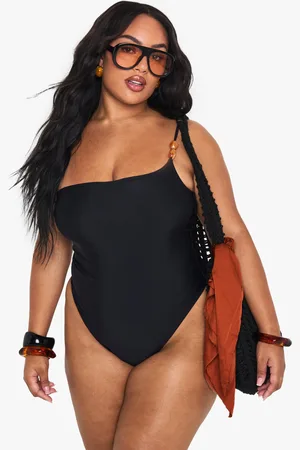 Boohoo Plus One Shoulder-Baddräkt I Hartssten
