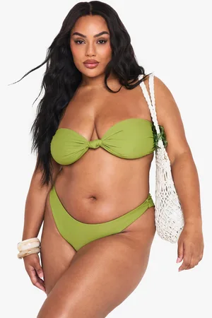 Boohoo Plus Bandeau Bikiniöverdel Med Knut