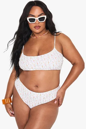 Boohoo Plus Blommig Triangelformad Bikiniöverdel