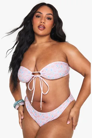 Boohoo Plus Mönstrad Bandeau Topp