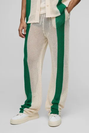 Boohoo Stickade Mjukisbyxor Med Ledig Passform Och Slitsar