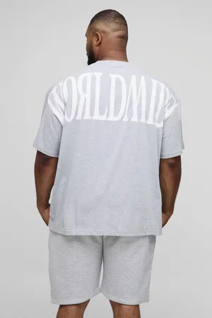 Boohoo Plus Worldwide Oversize T-Shirt Och Shorts Med Tryck