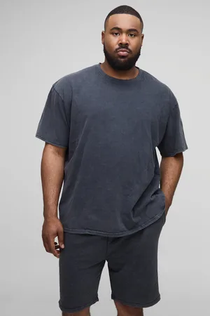 Boohoo Plus Oversize Stentvättad T-Shirt Och Shorts