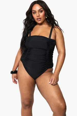 Boohoo Plus Baddräkt Med Rynkade Detaljer
