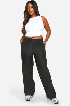 Boohoo Plus Korsett Med Knytdetaljer Och Vida Byxor