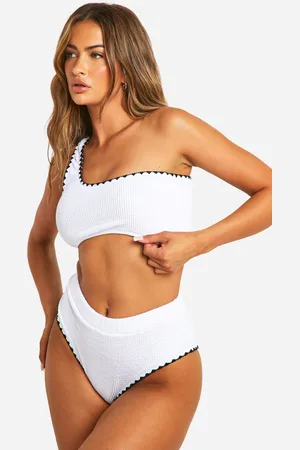 Boohoo Bikinitrosa Med Hög Midja Och Kontrastdetaljer
