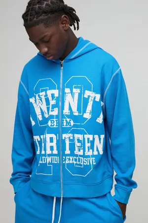 Boohoo Oversize Hoodie Med Dragkedja I Varsitystil