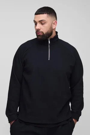 Boohoo Plus Sweatshirt I Jacquardväv Med Raglanärm Och Kort Dragkedja