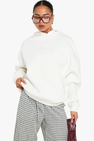 Boohoo Blommig Hoodie Med Broderad Rosett