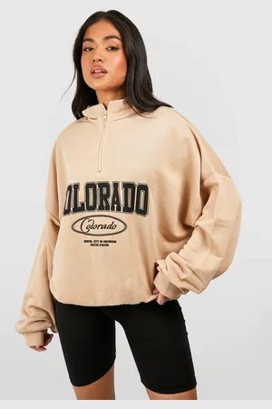 Boohoo Petite Colorado Sweatshirt Med Kort Dragkedja