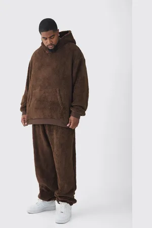 Boohoo Plus Oversize Träningsoverall I Teddy Med Huva
