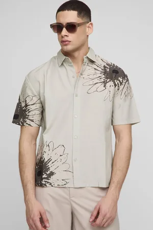 Boohoo Oversize Blommig Skjorta I Linneimitation