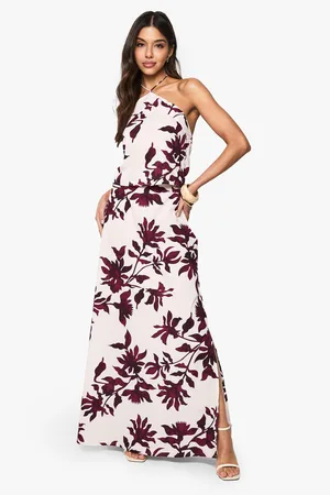 Boohoo Blommig Maxikjol I Vävt Tyg