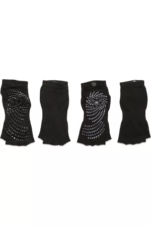 Gaiam Kvinna Strumpor - Toeless Grippy Socks Black 2Pk Lingerie Socks Footies/Ankle Socks Svart