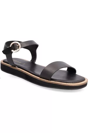 Jonak Paris Kvinna Sandaler - 498-Samanta Cuir Shoes Summer Shoes Flat Sandals Svart