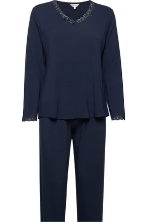 Lady Avenue Bamboo Long Sleeve Pyjamas With Lac