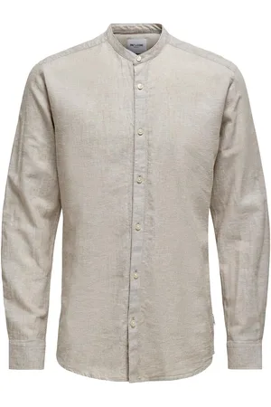 Only & Sons Onscaiden Life Ls Solid Linen Mao Noos