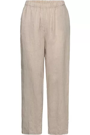 Kvinna Byxor - 3464 - Pluga Trousers Linen Trousers Vit SAND