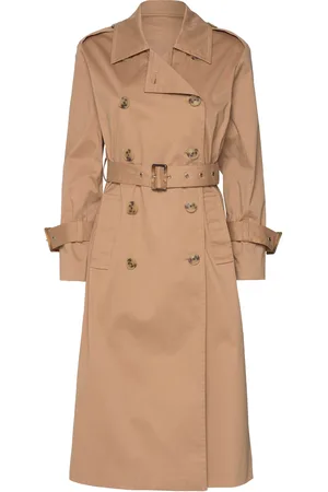 Sand Kvinna Trenchcoats - Cotton Coat - Flaka Trench Coat Rock Beige