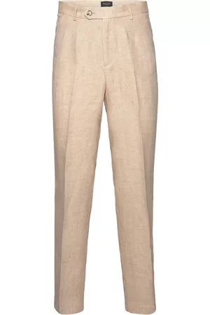 Sand Kvinna Byxor - 6809 New He W - Dori High Trousers Suitpants Beige