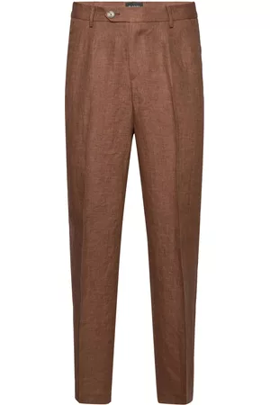 Sand Kvinna Byxor - 6809 New He W - Dori High Trousers Suitpants Brun