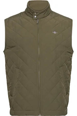 GANT Quilted Windcheater Vest Khaki Green