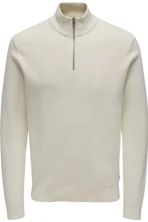 Only & Sons Onsphil Reg 12 Struc Half Zip Knit Noos Kräm