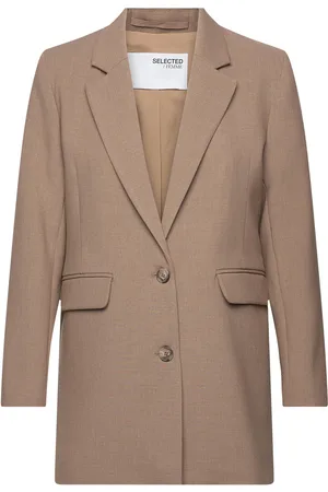 SELECTED Slfrita Ls Relaxed Blazer Camel Mel Noos
