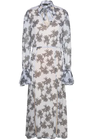 ROTATE Chiffon Bow Midi Dress