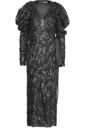 ROTATE Sequins Midi Wrap Dress