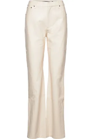 ROTATE Textured Straight Pants Kräm