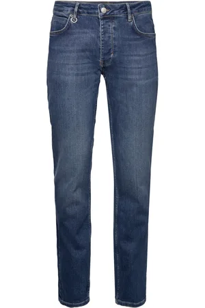 Double Waistband Detail Straight Leg Jeans