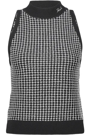 Karl Lagerfeld Sleeveless Boucle Knit Top