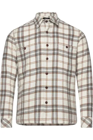 Mads Norgaard Soft Wool Roar Check Shirt Kräm
